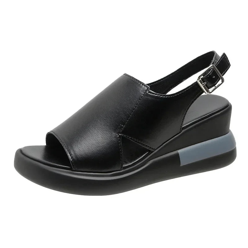 Roman Style Platform Sandals - Thick Heel Design