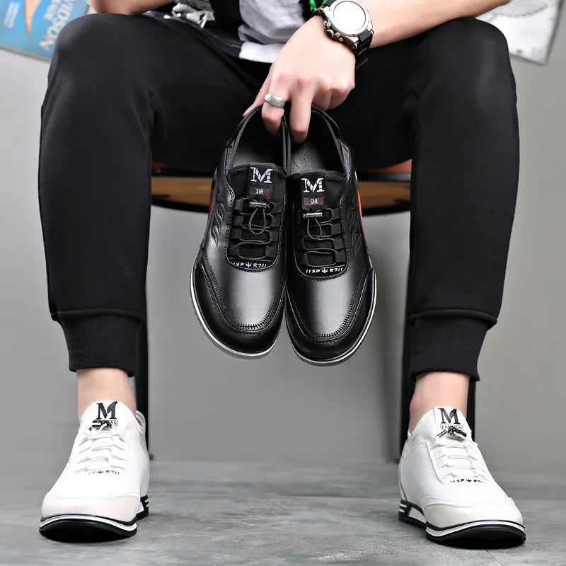 Invisible Lift Sneakers - Premium Leather Comfort