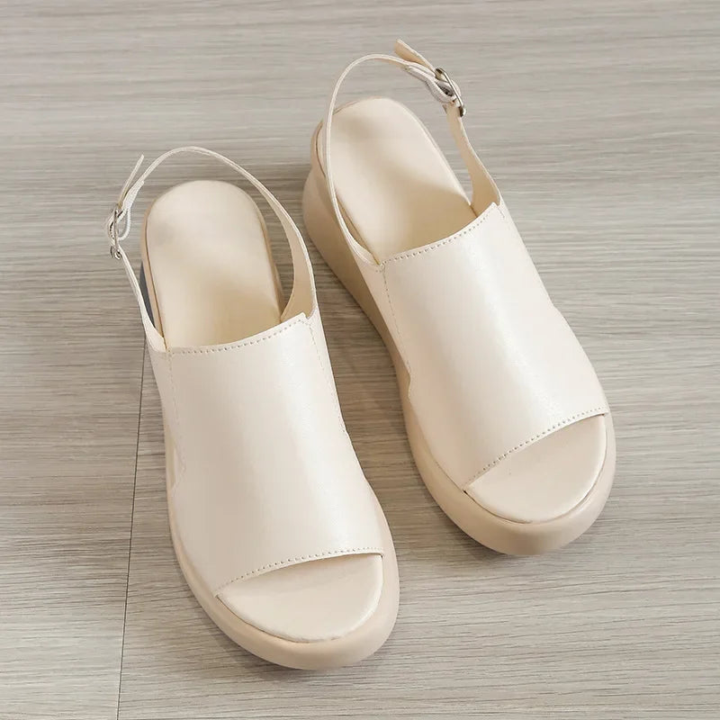 Roman Style Platform Sandals - Thick Heel Design